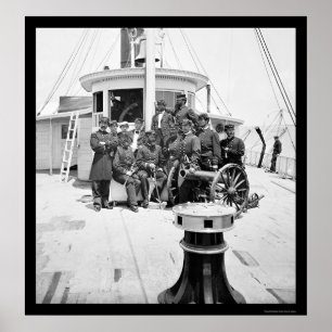 Navy Officers on the USS Philadelphia 1864 Poster