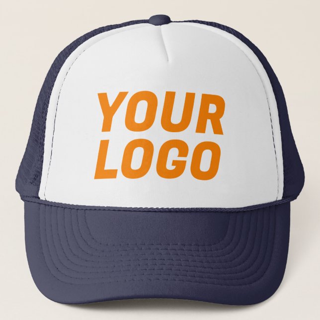  Navy & Orange CUSTOM Trucker Hat (Front)
