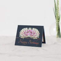 Navy Orange Exotic White Orchid Bouquet Birthday