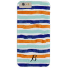 Navy Orange Sky Blue Stripes iPhone 6/6s Plus Case
