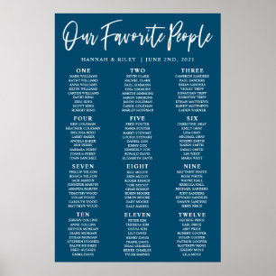 Navy Our Favorite People Wedding Seating Chart
