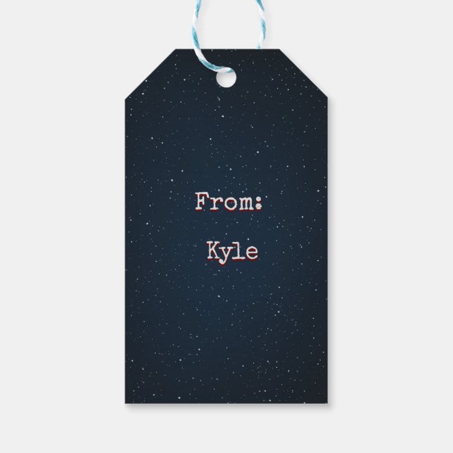 Navy Outer Space Gift Tag (Back)