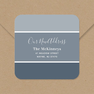Navy Paint Swatch New Address Square Sticker