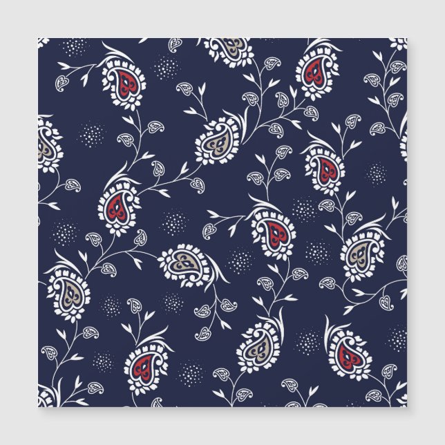 Navy Paisley: Elegant Pattern Design. (Front)