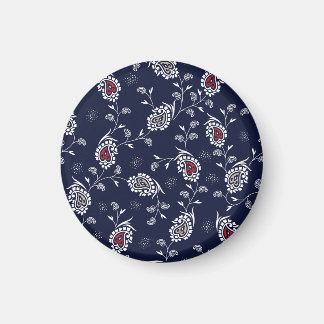 Navy Paisley: Elegant Pattern Design. Magnet