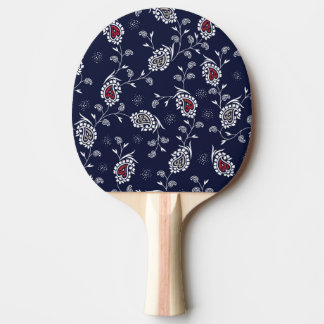 Navy Paisley: Elegant Pattern Design. Ping Pong Paddle