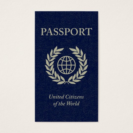 navy passport business card