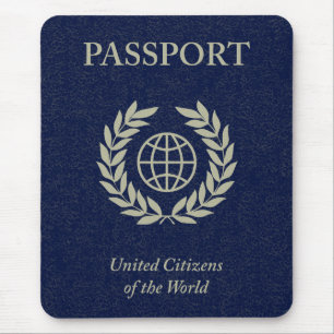 navy passport mouse mat