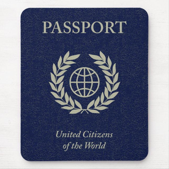 navy passport mouse mat (Front)