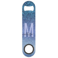 Navy Pastel Blue Triple Glitter Ombre Gradient