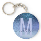 Navy Pastel Blue Triple Glitter Ombre Gradient