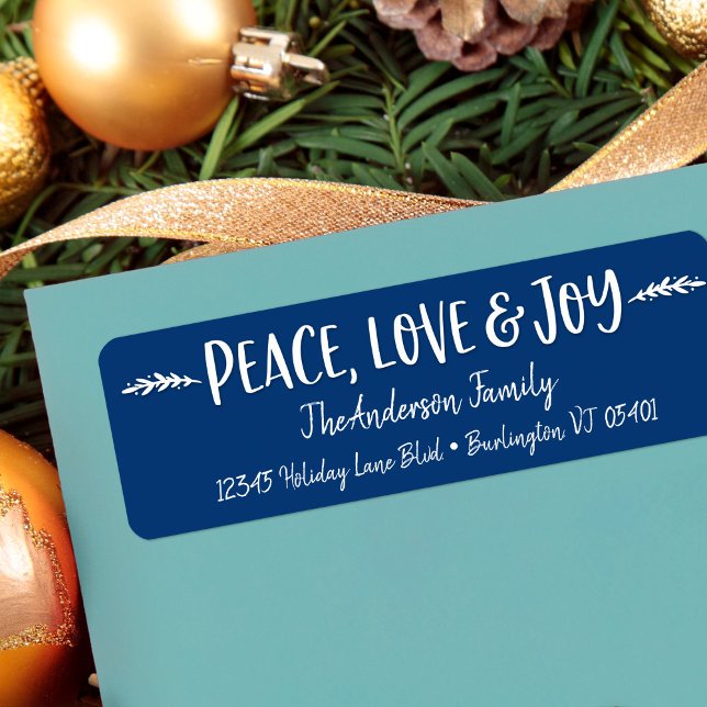 Navy Peace Love Joy Modern Typography Custom Name (Creator Uploaded)