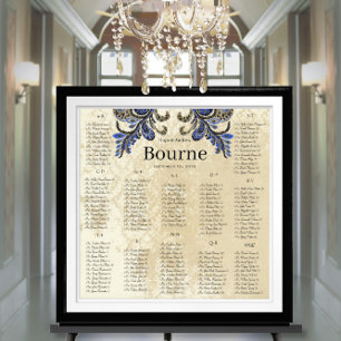 Navy Peacock  - 100 to 150 guests - alphabetical Poster