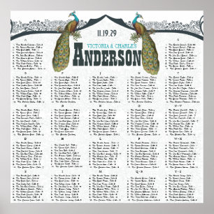 Navy Peacock Love Bird Seating Chart