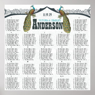 Navy Peacock Love Bird Seating Chart