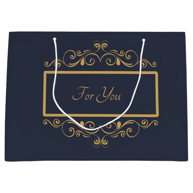 Navy Personalised Large Gift Bag (Front)