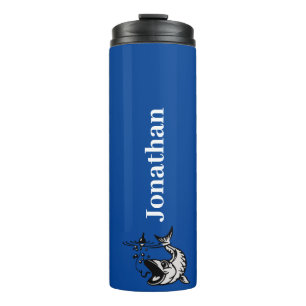 Navy Personalised Men's Fishing Thermal Tumbler
