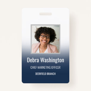 Navy Personalized Employee Company ID Badge
