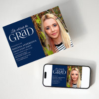 Navy Photo | Lets Celebrate The Grad Invitation