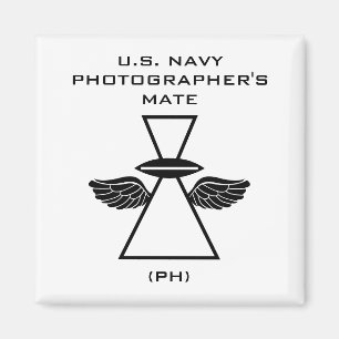 Navy Photographer IFGA with wings Square Magnet