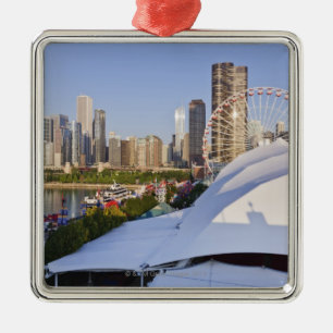 Navy Pier and Downtown Chicago Metal Tree Decoration