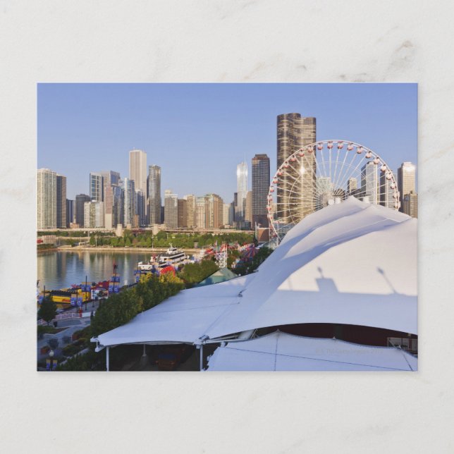 Navy Pier and Downtown Chicago Postcard (Front)