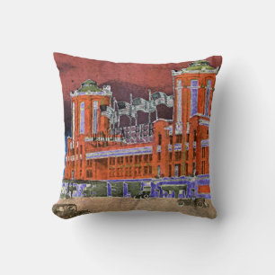 Navy Pier Chicago 1920's Watercolor Art Windy City Cushion