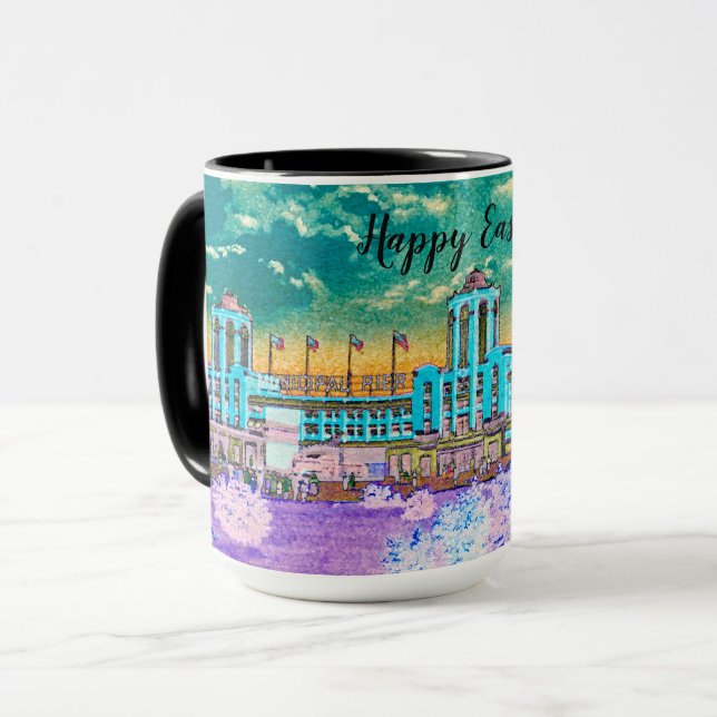 Navy Pier Chicago 1920's Watercolor Easter Colours Mug (Front Left)