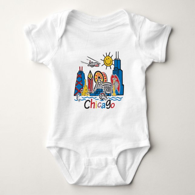 Navy Pier Chicago Baby Bodysuit (Front)