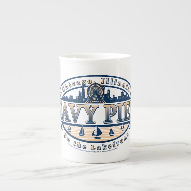 Navy Pier Chicago Bone China Mug (Front)