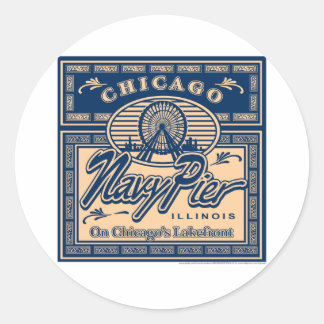 Navy Pier Chicago Classic Round Sticker