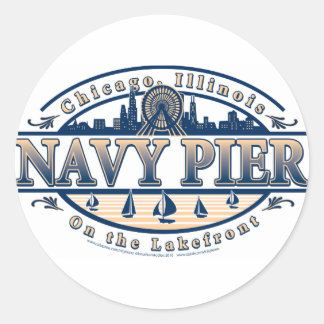 Navy Pier Chicago Classic Round Sticker
