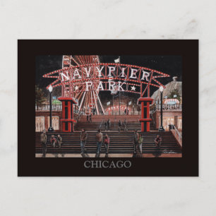 Navy Pier Chicago Collection Randsom Art Postcard