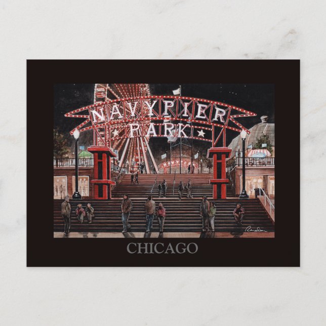 Navy Pier Chicago Collection Randsom Art Postcard (Front)