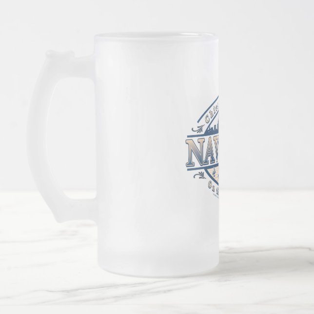 Navy Pier Chicago Frosted Glass Beer Mug (Left)