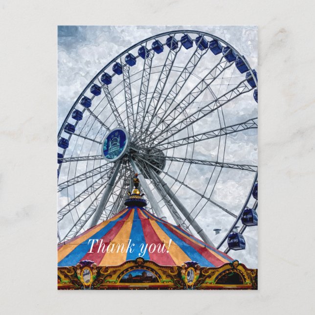 Navy Pier Ferris Wheel Thank You Postcard (Front)