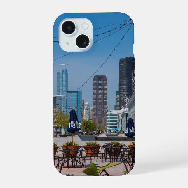 Navy Pier Lines iPhone 15 Case (Back)