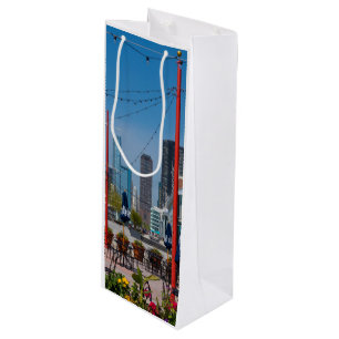 Navy Pier Lines Wine Gift Bag
