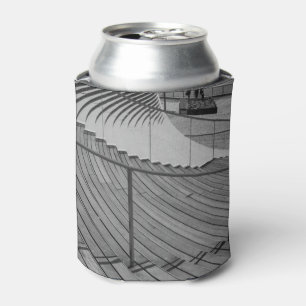 Navy Pier Stairs Grayscale Can Cooler