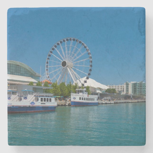 Navy Pier Stone Coaster (Front)