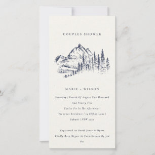 Navy Pine Mountain Sketch Couples Shower Invite