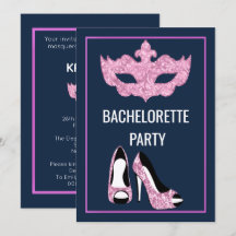 NAVY PINK BACHELORETTE HEELS MASQUERADE PARTY