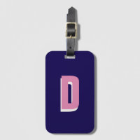 Navy pink monogrammed