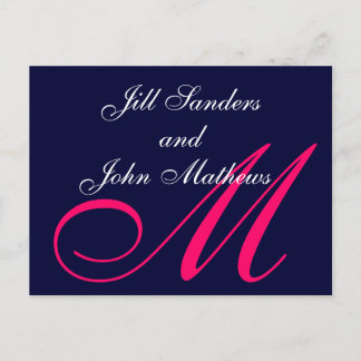 Navy Pink Save the Date Announcements Postcards
