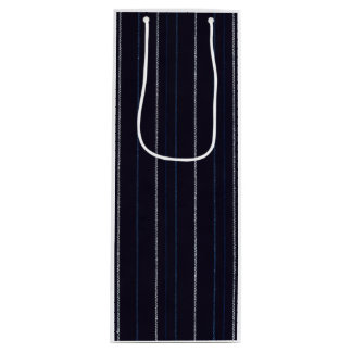 Navy Pinstripe Wine Gift Bag
