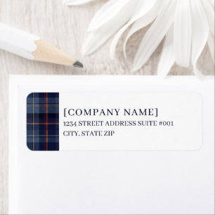Navy Plaid Corporate Holiday Address