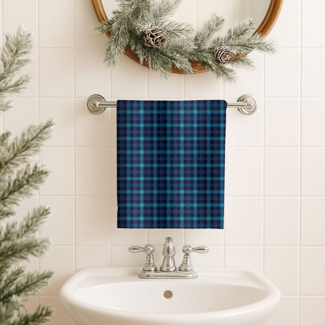  Navy Plaid Towel Gift for Rustic Bathroom Vibes ( Navy Plaid Towel Gift for Rustic Bathroom Vibes)