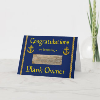 Navy Plank Owner Congratulations Card