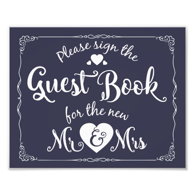 navy Please sign our guest book sign (Front)