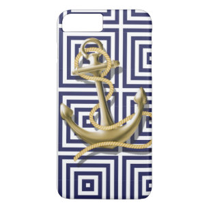 navy preppy pattern nautical anchor iPhone 8 plus/7 plus case